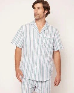 Petite Plume Men's Twill Pajama Short Set in