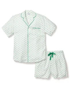 Petite Plume Men's Twill Pajama Short Set in