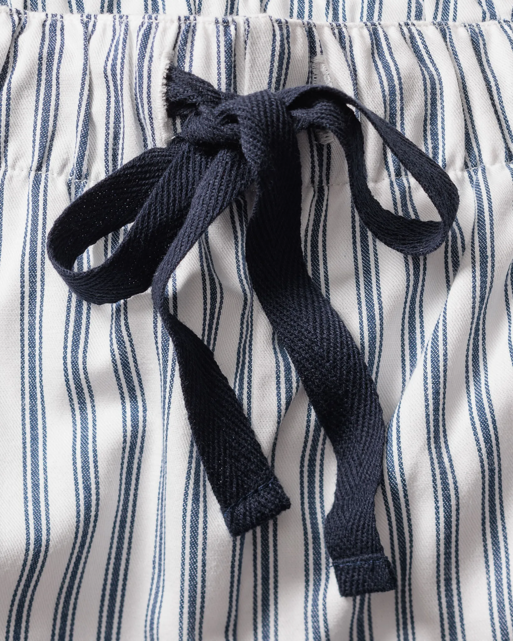 Petite Plume Men's Twill Pajama Short Set in Navy French Ticking