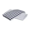 Petite Plume Navy French Ticking & Navy Gingham Tea Towel Set