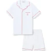 Kids Petite Plume x Eden Rock St Barth Kid's White Twill Short Set