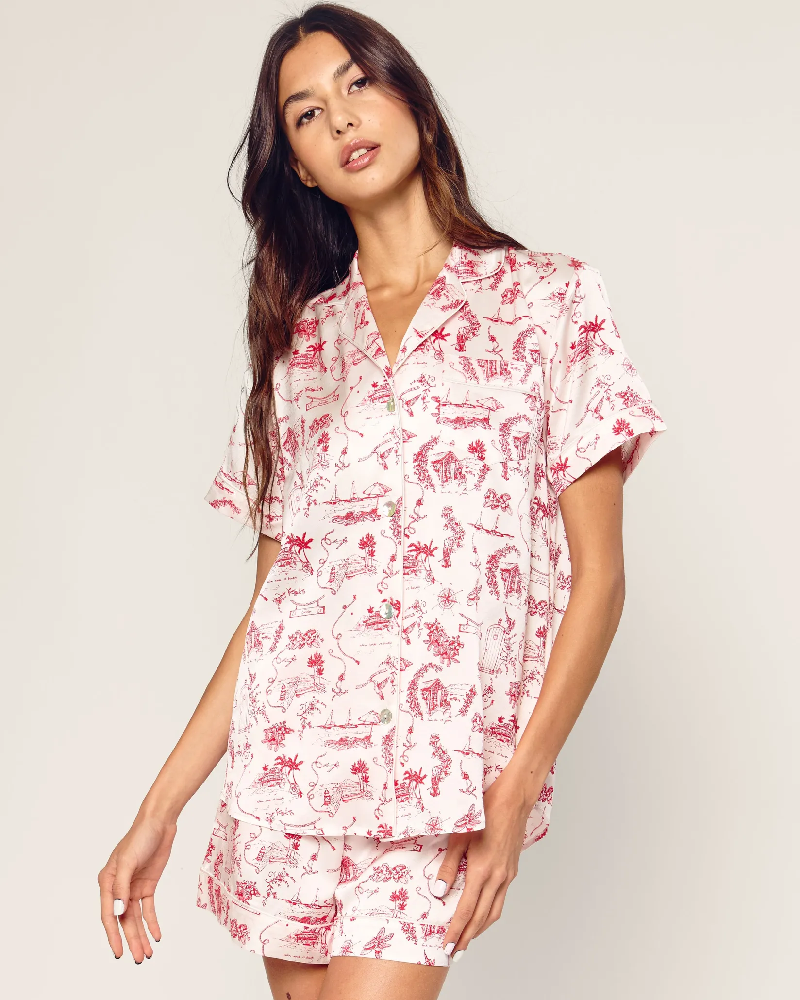 Women Petite Plume x Eden Rock Reverie Women's Silk Short Set