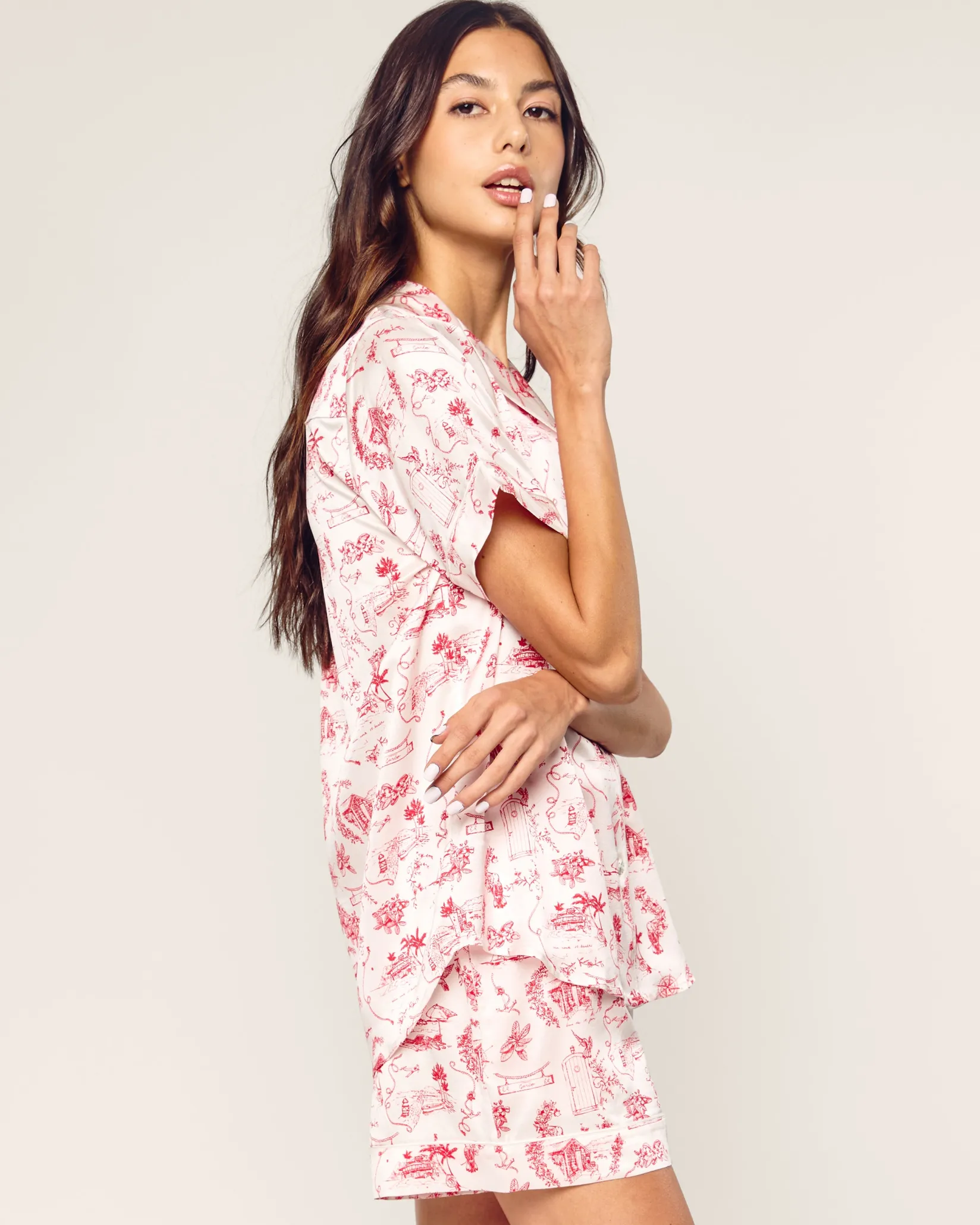 Women Petite Plume x Eden Rock Reverie Women's Silk Short Set