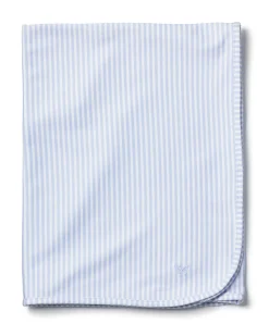 Petite Plume Pima Baby Blanket in Grey Stripes