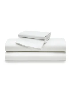 Petite Plume Signature Luxe Sateen Bed Sheets in White