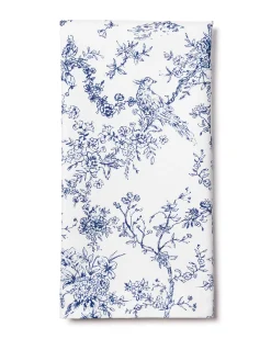 Petite Plume Signature Twill Napkin Set in Navy French Ticking & Timeless Toile
