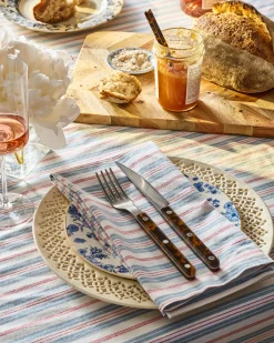 Petite Plume Signature Twill Napkins in Vintage French Stripes