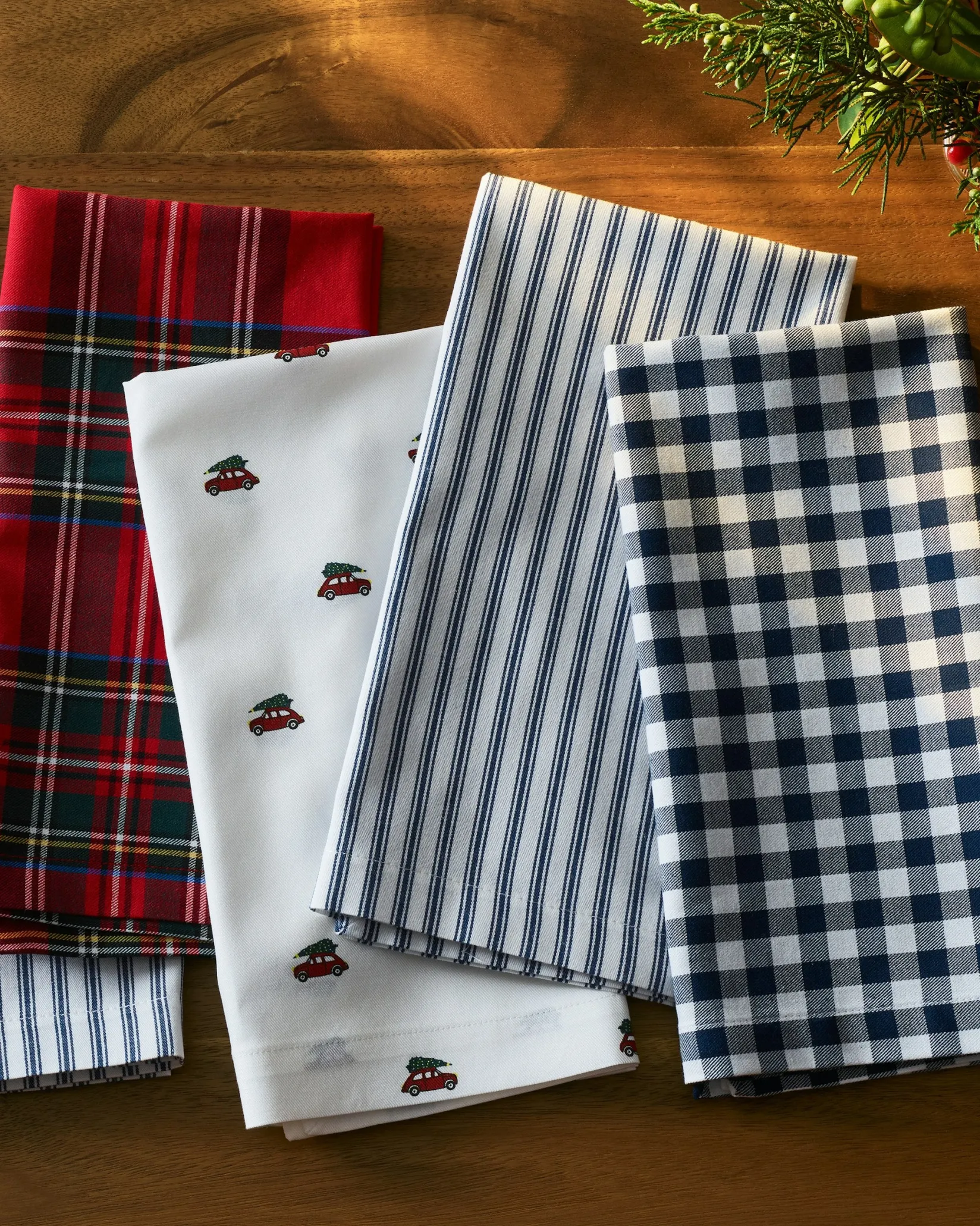 Petite Plume Signature Twill Napkins in Vintage French Stripes