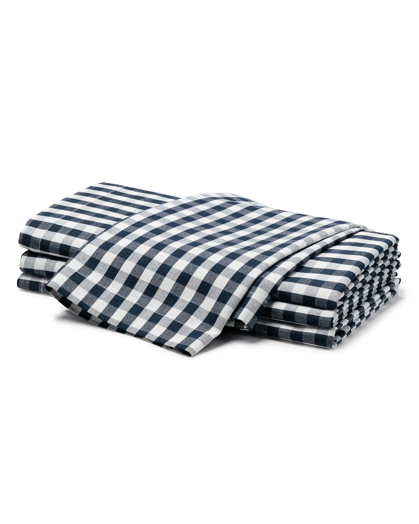 Petite Plume Signature Twill Napkins in Navy Gingham