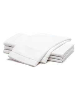 Petite Plume Signature Twill Napkins in White