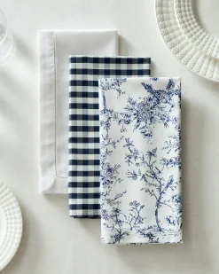 Petite Plume Signature Twill Napkins in White
