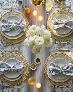 Petite Plume Signature Twill Tablecloth in Navy Gingham