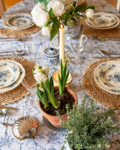 Petite Plume Signature Twill Tablecloth in Navy Gingham