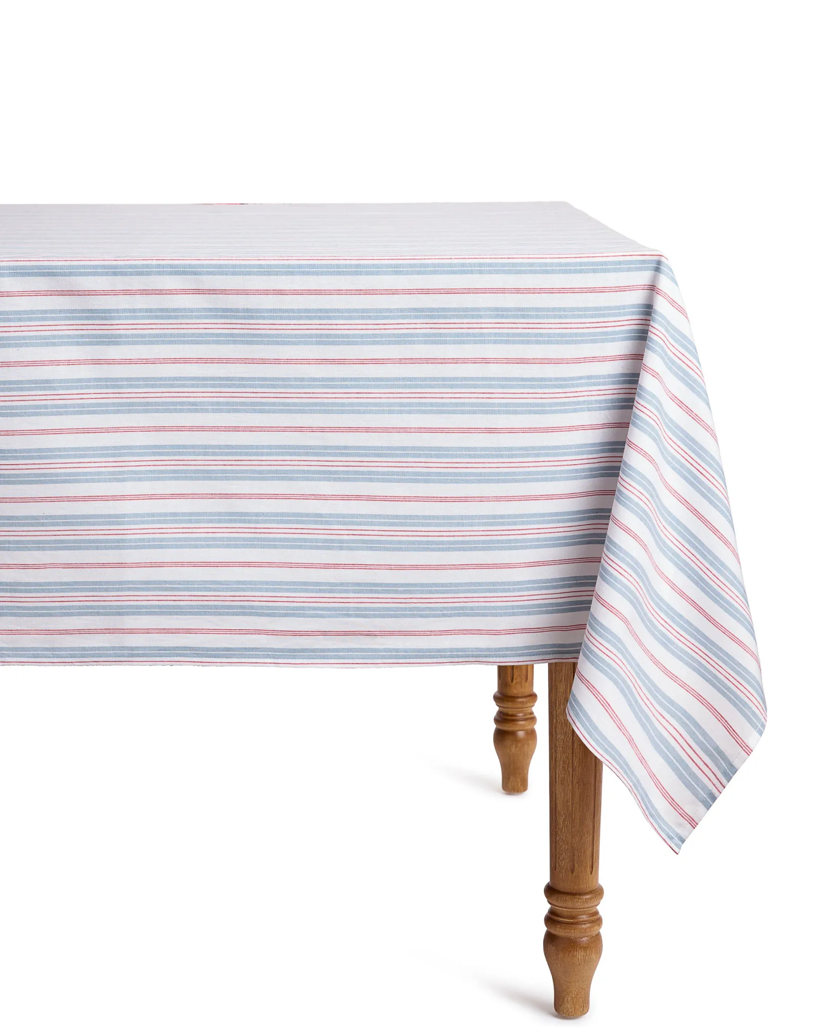Petite Plume Signature Twill Tablecloth in Vintage French Stripes