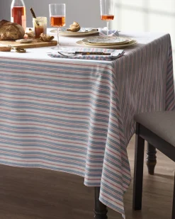 Petite Plume Signature Twill Tablecloth in Vintage French Stripes
