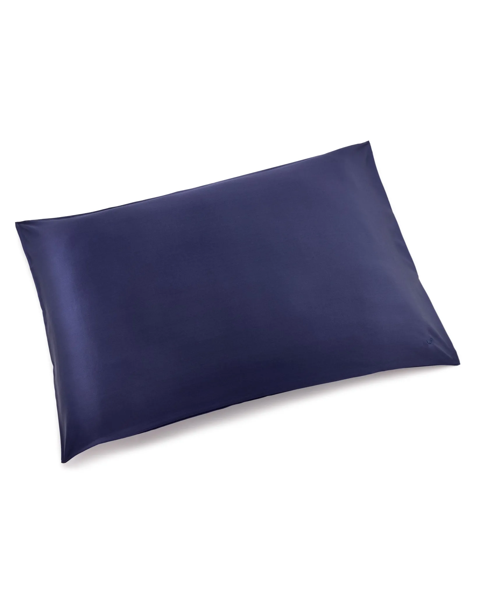 Petite Plume Silk Pillow Cover in Navy