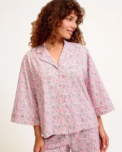 Women Petite Plume The Olivia Pima Short Set in Fleurs de Rose