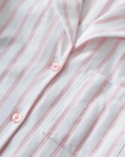 Women Petite Plume The Olivia Pima Short Set in Pink Stripe