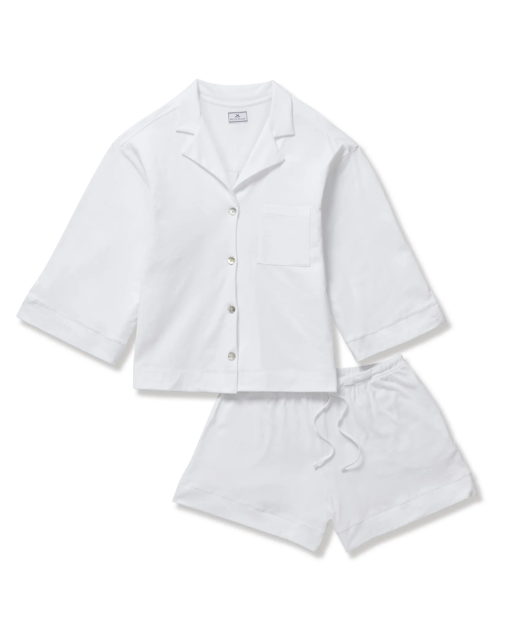 Women Petite Plume The Olivia Pima Short Set in White