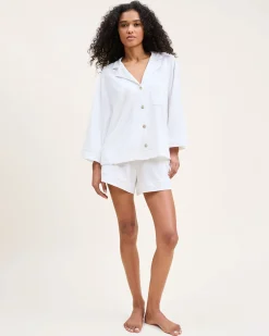 Women Petite Plume The Olivia Pima Short Set in White