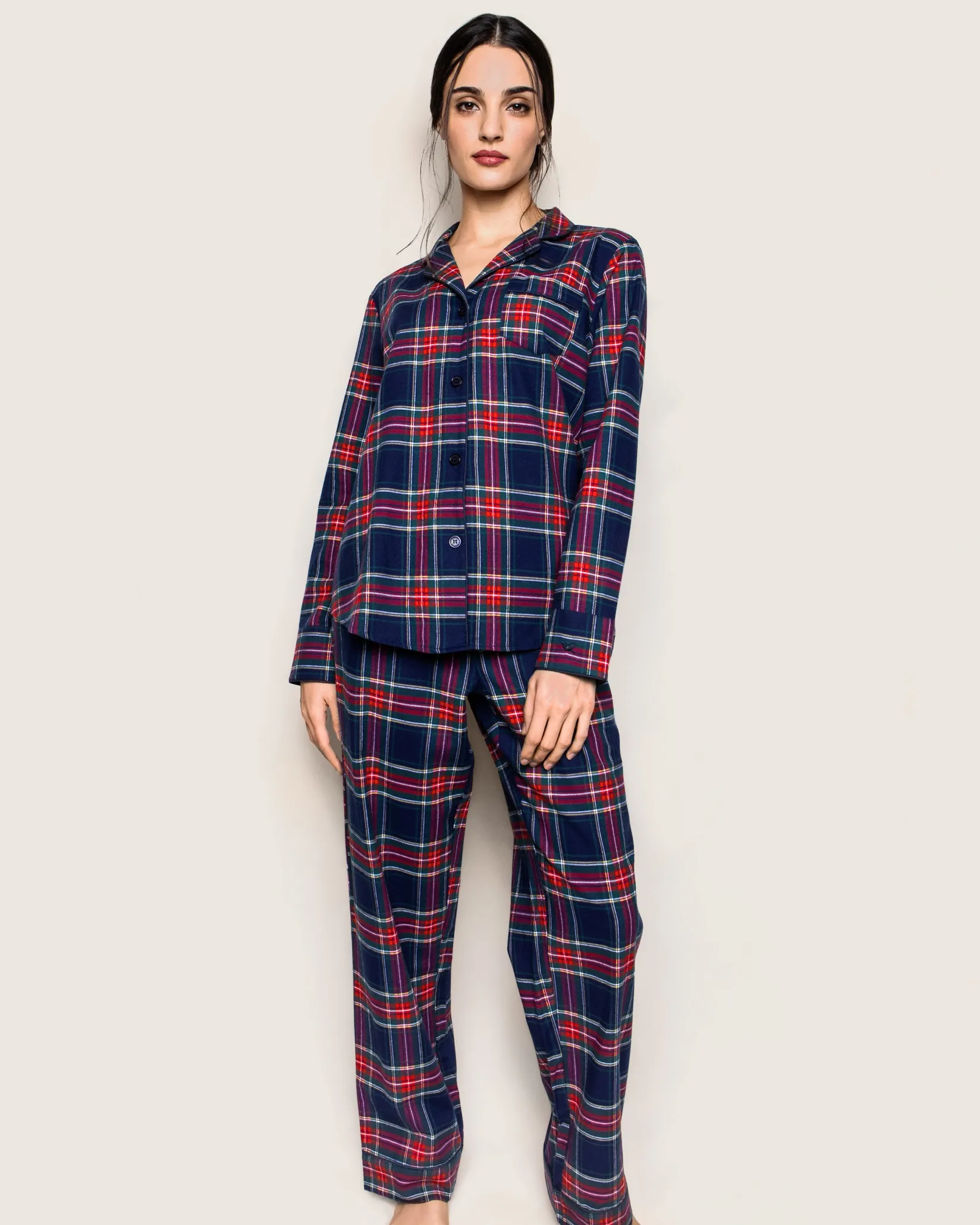 Women Petite Plume Women's Brushed Cotton Pajama Set in Windsor Tartan