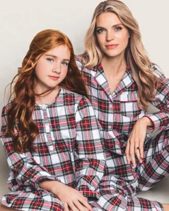 Women Petite Plume Women's Brushed Cotton Pajama Set in Balmoral Tartan