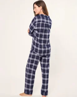 Petite Plume Women's Brushed Cotton Pajama Set in Oxford Tartan