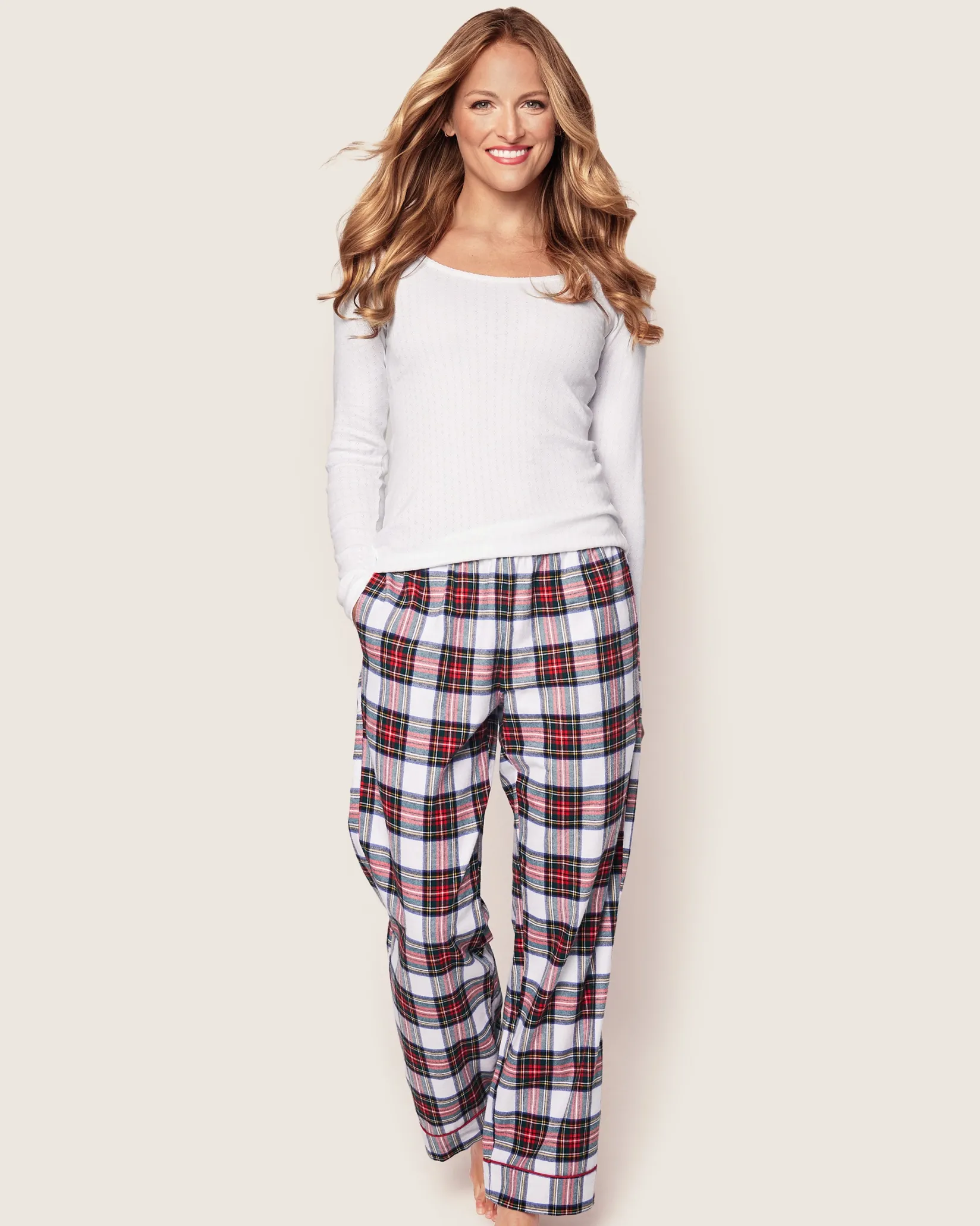 Women Petite Plume Women's Brushed Cotton Pants in Balmoral Tartan