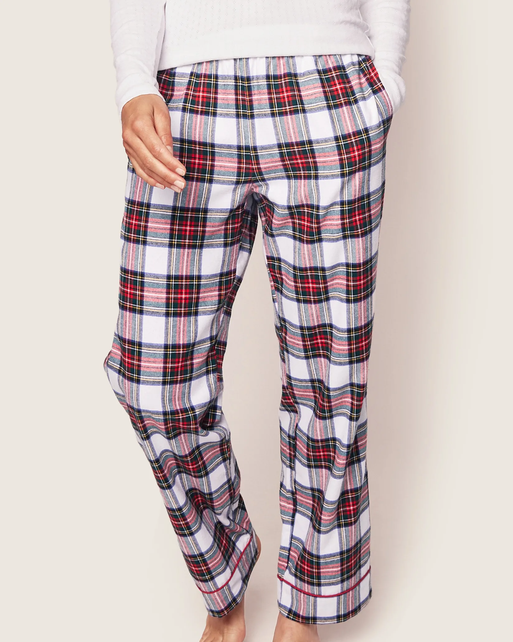 Women Petite Plume Women's Brushed Cotton Pants in Balmoral Tartan