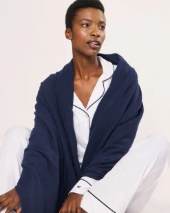 Women Petite Plume Women's Cashmere Wrap in Navy