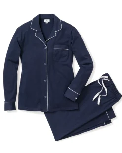 Women Petite Plume Women's Flannel Pajama Set in Navy