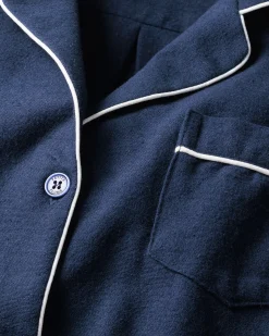 Women Petite Plume Women's Flannel Pajama Set in Navy