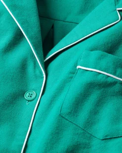 Women Petite Plume Women's Flannel Pajama Set in Forest Green