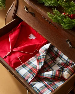 Women Petite Plume Women's Flannel Pajama Set in Red