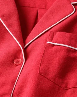 Women Petite Plume Women's Flannel Pajama Set in Red