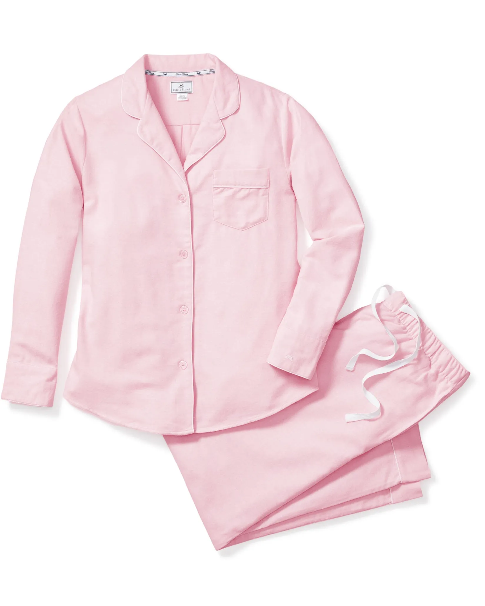 Women Petite Plume Women's Flannel Pajama Set in Pink
