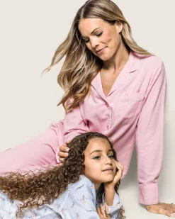 Women Petite Plume Women's Flannel Pajama Set in Pink
