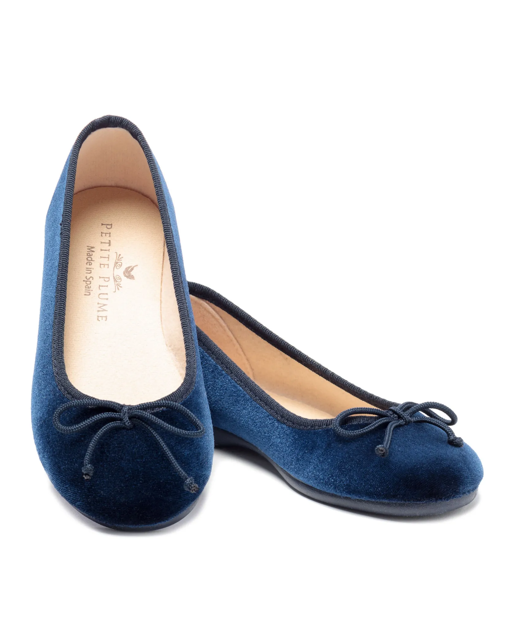 Women Petite Plume Women's Juliette Ballet Slipper in Navy Velvet