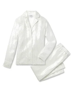 Women Petite Plume Women's Pajama Set in Black Sequins