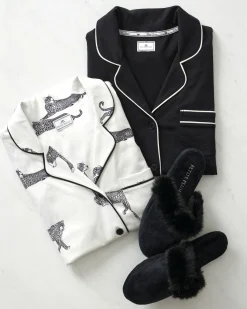 Women Petite Plume Women's Pima Astaire Pajama Set in Black