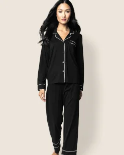 Women Petite Plume Women's Pima Astaire Pajama Set in Bordeaux