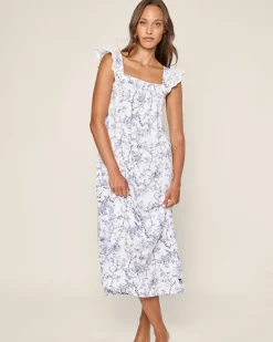 Women Petite Plume Women's Pima Clara Nightgown in Timeless Toile