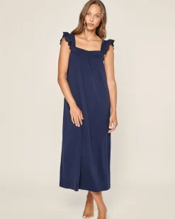 Women Petite Plume Women's Pima Clara Nightgown in Navy