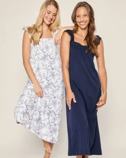 Women Petite Plume Women's Pima Clara Nightgown in Navy
