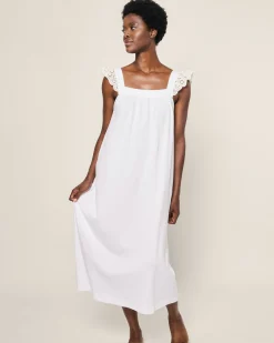 Women Petite Plume Women's Pima Clara Nightgown in Navy