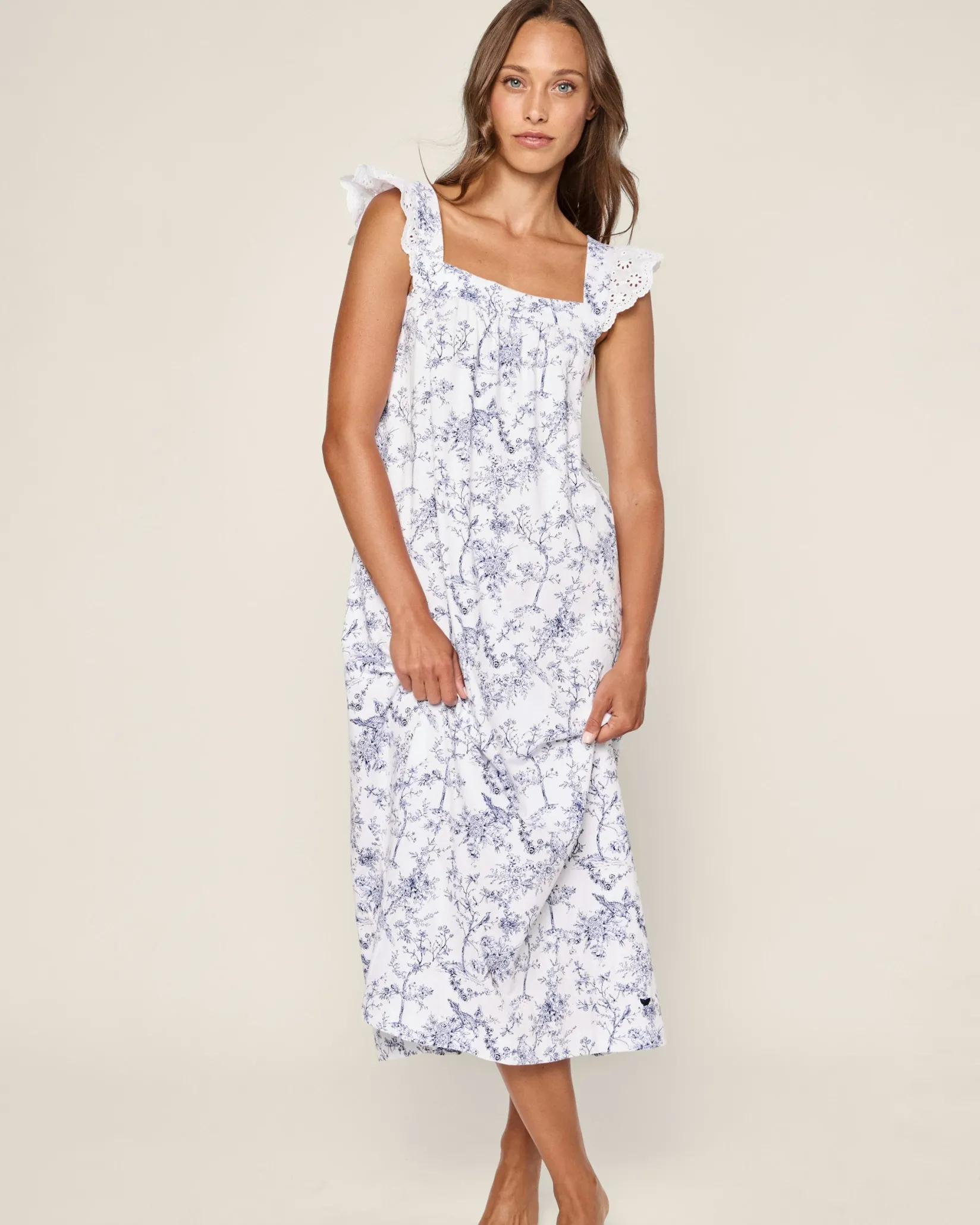 Women Petite Plume Women's Pima Clara Nightgown in Bristol Bay