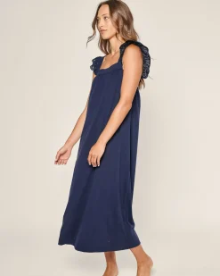Women Petite Plume Women's Pima Clara Nightgown in White