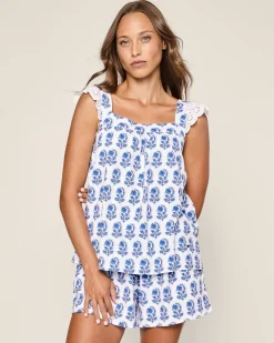Women Petite Plume Women's Pima Clara Short Set in Timeless Toile