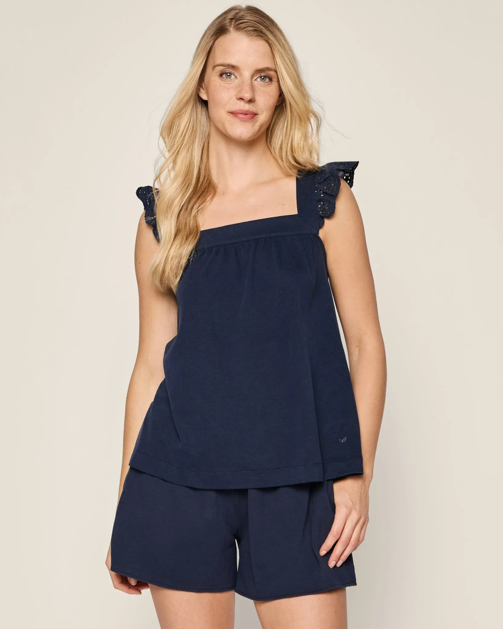 Women Petite Plume Women's Pima Clara Short Set in Navy