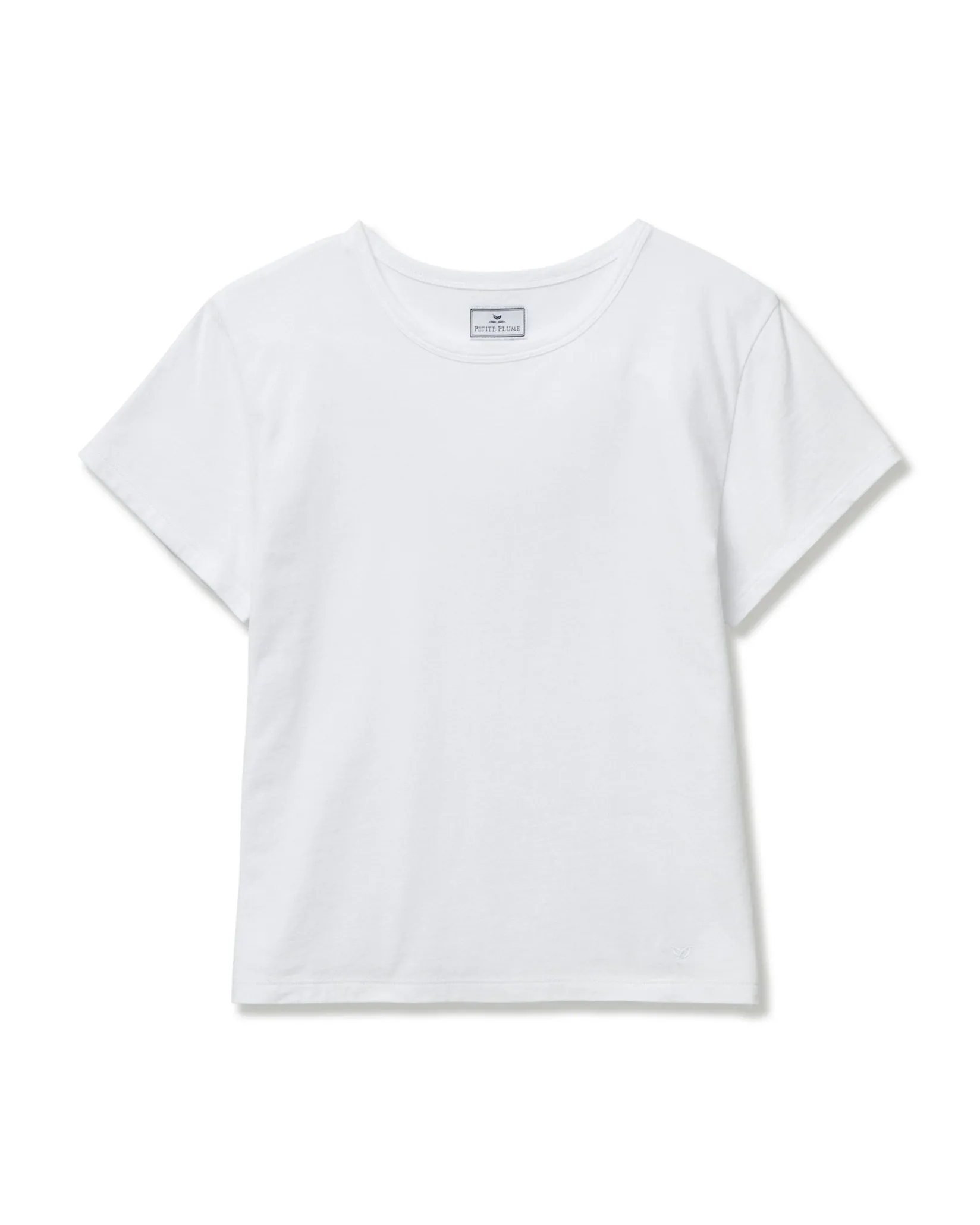 Women Petite Plume Women's Pima Essential Crew Neck Tee in Navy